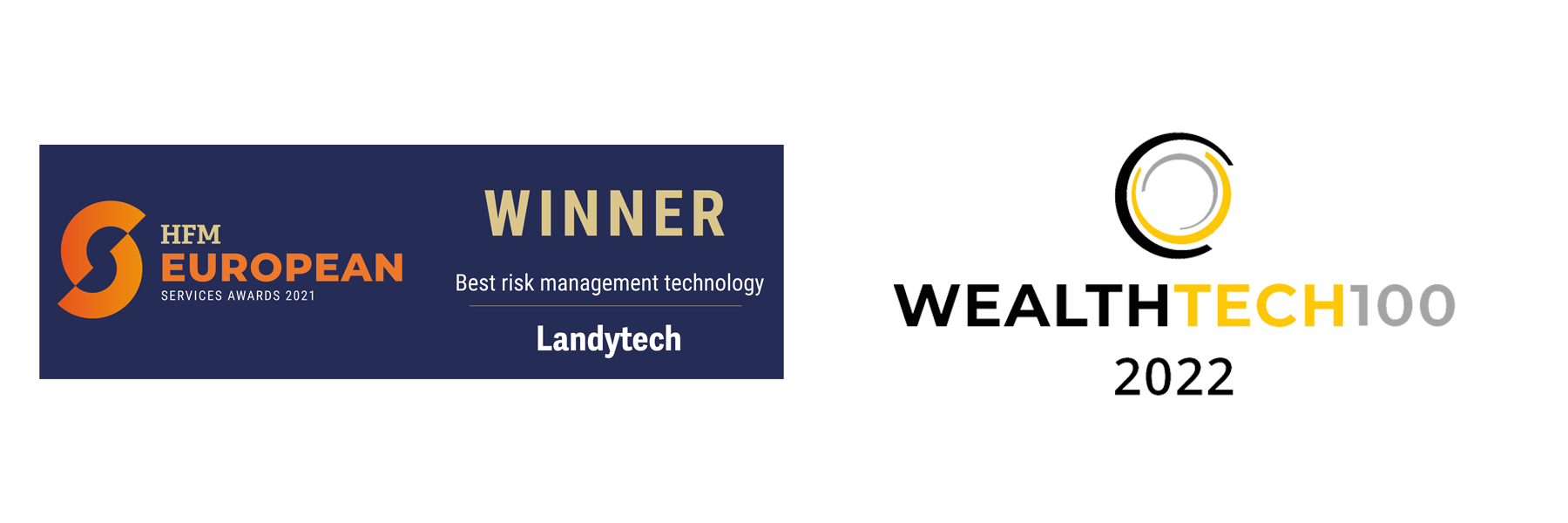 HFM Wealthtech Landytech award logos