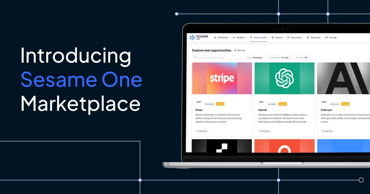 Introducing Sesame One - Marketplace: A direct route to institutional-grade private markets